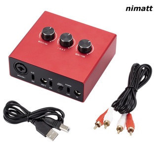 NI Metal Professional Microphone External Sound  Card With Usb Audio Interface 1 X Xlr/trs 1 X 1/4" 2 X Rca Usb Sound