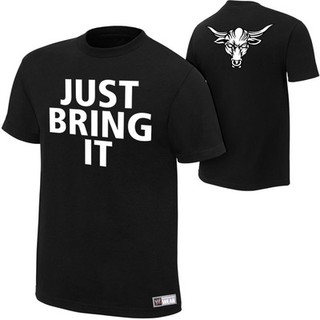 WWE เสื้อยืดมวยปล้ำ เสื้อยืด จัดส่ง 2-3 วัน The Rock Just Bring It