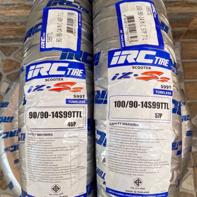 ยางนอก IRC PCX 90/90-14, 100/90-14 iZ-SS TL