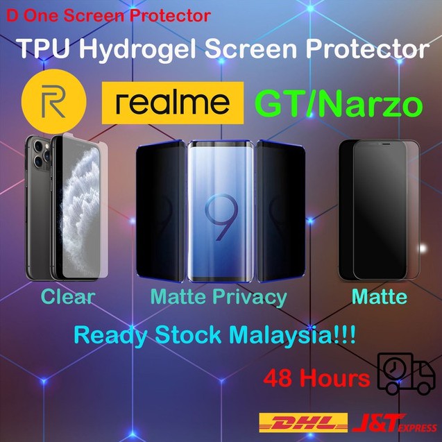 Realme Narzo 10/10A/20/20Pro/20A/30/30 5G/30A/30Pro 5G/ TPU Hydrogelป้องกันหน้าจอRealme GT 5G/Neo/Ne
