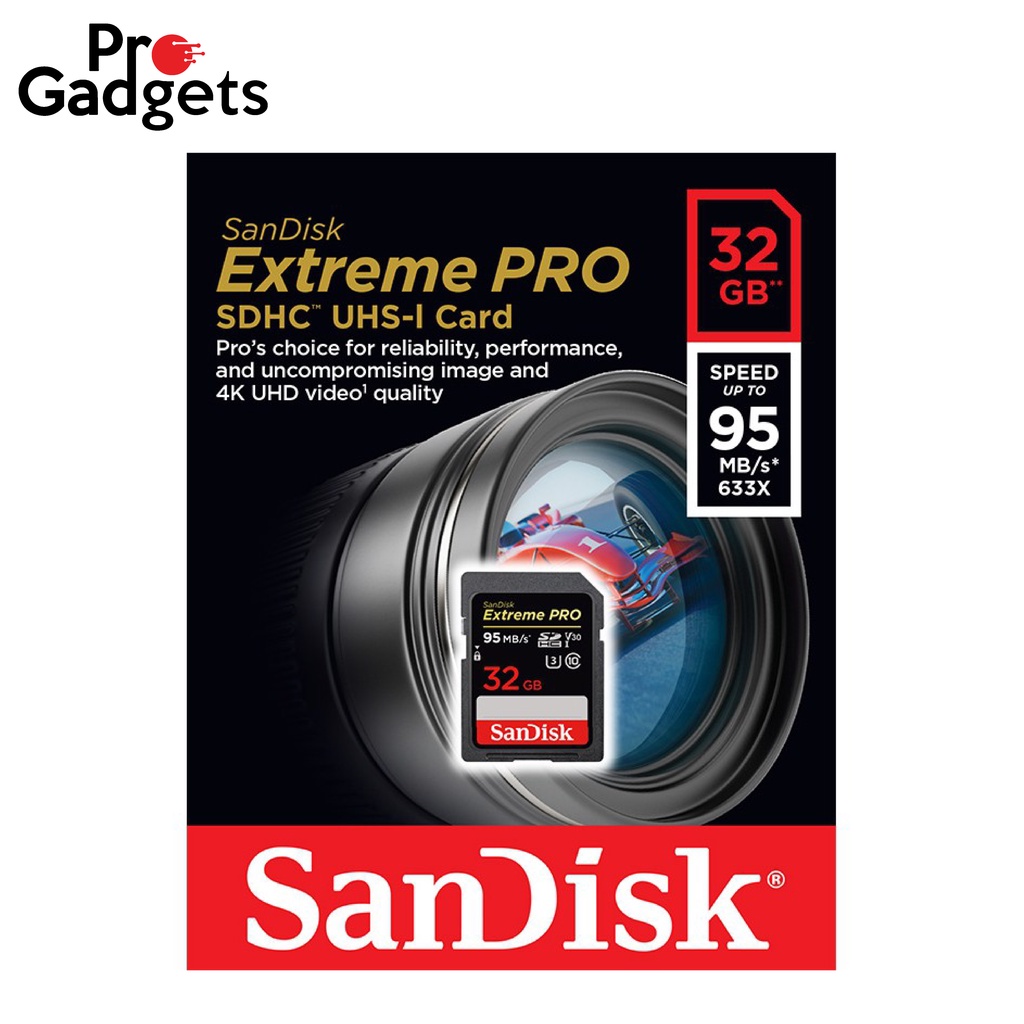 SanDisk Extreme Pro SD Card 32GB ความเร็ว อ่าน 95MB/s เขียน 90MB/s (SDSDXXG- 032G-GN4IN) | Shopee Thailand