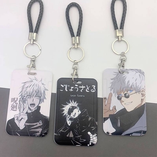 พวงกุณเเจที่ใส่บัตร Card Holder ลายการ์ตูน Anime Jujutsu Kaisen Gojou Satoru Inumaki Toge Itadori Yuuji Portable ID Card Credit Badge Holder Wallet Keychain Bus Cards Cover kids gift