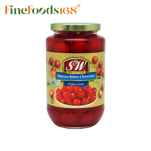 เอสแอนด์ดับบลิว เชอรี่แดงไม่มีก้าน 751 กรัม S&W Red Maraschino Cherries 751 g.
