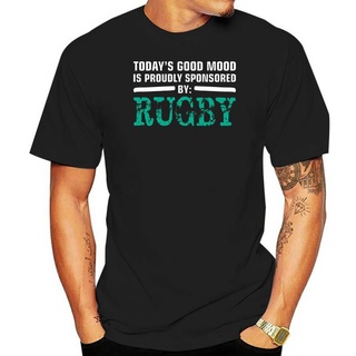 เสื้อยืดแขนสั้น คอกลม ผ้าฝ้าย พิมพ์ลาย Good Mood Proudly Sponsored Rugby สไตล์ฮิปฮอป สําหรับผู้ชาย และผู้หญิง