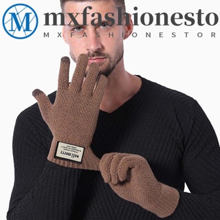 Mxfashione ถุงมือขับรถ แบบหนา ระบายอากาศ กันลื่น ห้านิ้ว สีพื้น สําหรับผู้ชาย