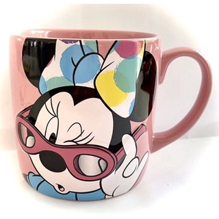 แก้วมินนี่เมาส์ ลายแว่นนูน มัค การ์ตูน ดิสนีย์ HAVE A NICE DAY! สีชมพู Minnie Mickey Mouse Disney Mug Ceramic Pink Cup