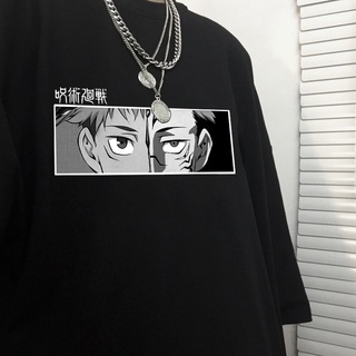 เสื้อเด็กหญิง - สตรีทแวร์JujutsuKaisenอะนิเมะพิมพ์สวยหญิงเสื้อยืดHarajukaO-neckขนาดใหญ่ฮิปฮอปเสื้อย