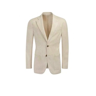 KINGMAN Beige Linen Blazer เสื้อสูทตัดใหม่ สีเหลือง เบลเซอร์ แฟชั่น สั่งตัดตามสัดส่วนได้