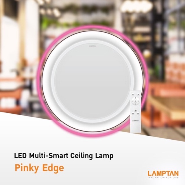 LAMPTAN โคมไฟ สไตล์โมเดิร์นขอบสีชมพู 36/24 วัตต์ LED Multi-Smart Ceiling Lamp Pinky Edge