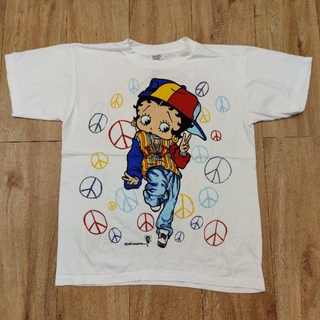 BETTY BOOP PEACE เสื้อลายการ์ตูน เสื้อทัวร์ เสื้อวง