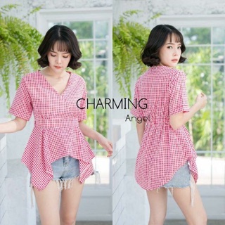 เสื้อแขนยาวจัมเอว สีโอรส
