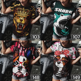 เสื้อยืดแฟชั่น พิมพ์ลาย 🔥 ใส่ได้ทั้ง ชาย หญิง สาวอวบ อ้วน บิ๊กไซส์ [S-4XL] Women