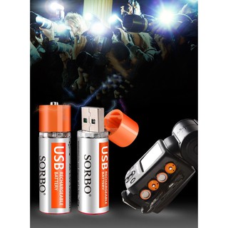 Battery ถ่านชาร์จผ่านUSB ขนาด 2A 1.2V 1450MAH （จำนวนแพ็คละ 2 ก้อน ）