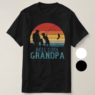 ขายดี!ขายดี เสื้อยืดลําลอง แขนสั้น พิมพ์ลาย Reel Cool Grandpa Fishing Fathers Day Grand Gift สไตล์คลาสสิค สําหรับคุณปู่