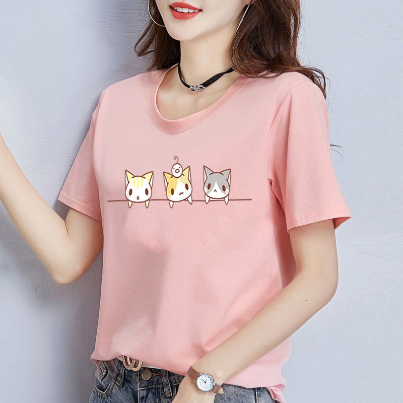 เสื้อยืดคอกลมผ้านิ่มใส่สบาย ลายแฟชั่นวินเทจ⚡️ พร้อมส่ง⚡️T-474