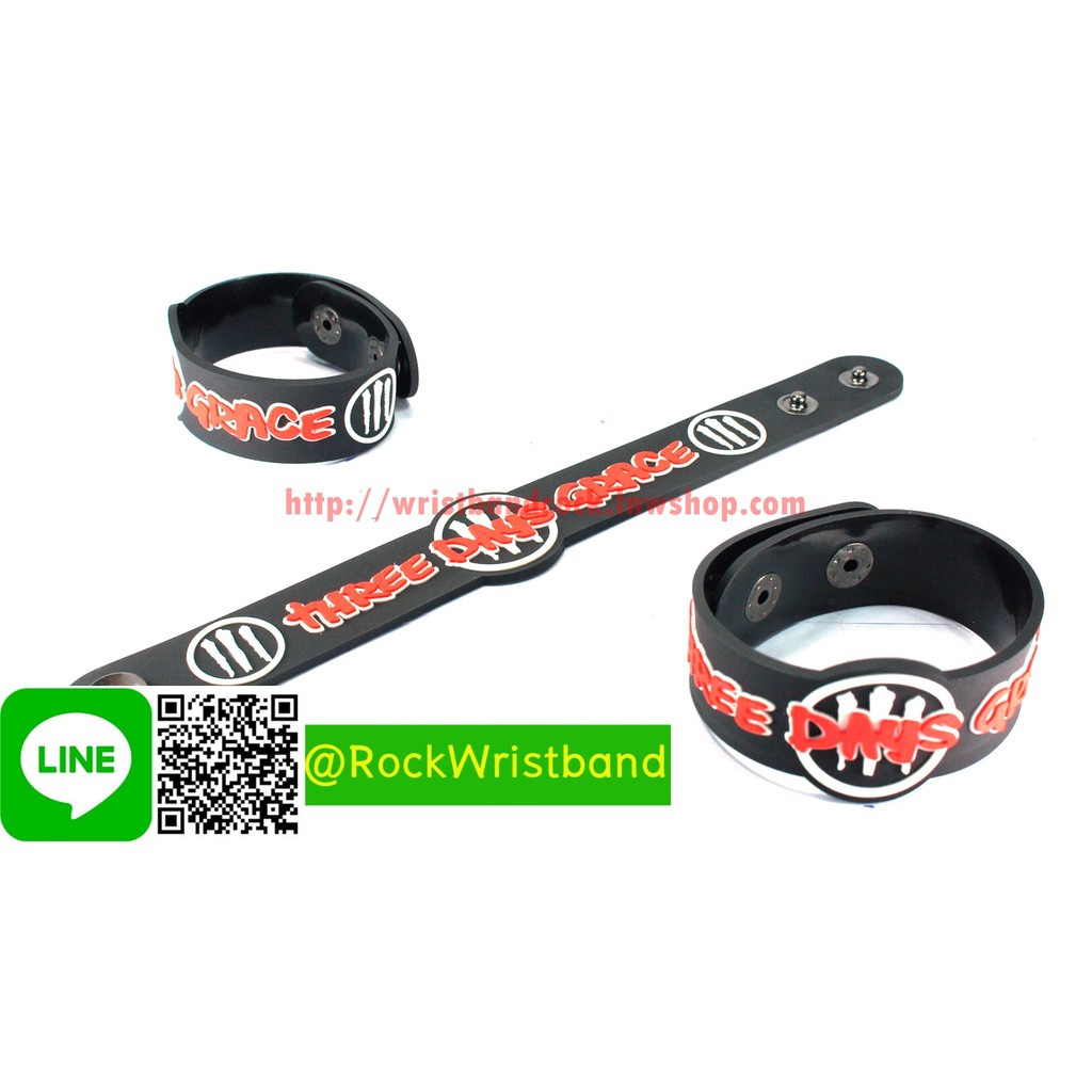 Three Days Grace ขายริสแบนด์ ทรี เดย์ เกรซ TDC168NA Wristband กำไลข้อมือวงร็อค