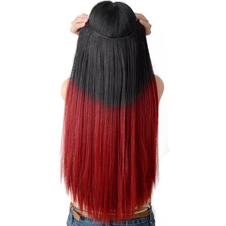 แฮร์พีช แฮร์พีชสีสี ทำจากเส้นไหมเป็นงานสั่งทำ บนดำล่างสีสี สีทูโทน