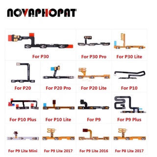 Novaphopat ปุ่มสวิตช์เปิดปิด ควบคุมระดับเสียง สายเคเบิลอ่อน สําหรับ HuaWei P30 P20 Pro P10 P9 Plus Mini P8 Lite 2017