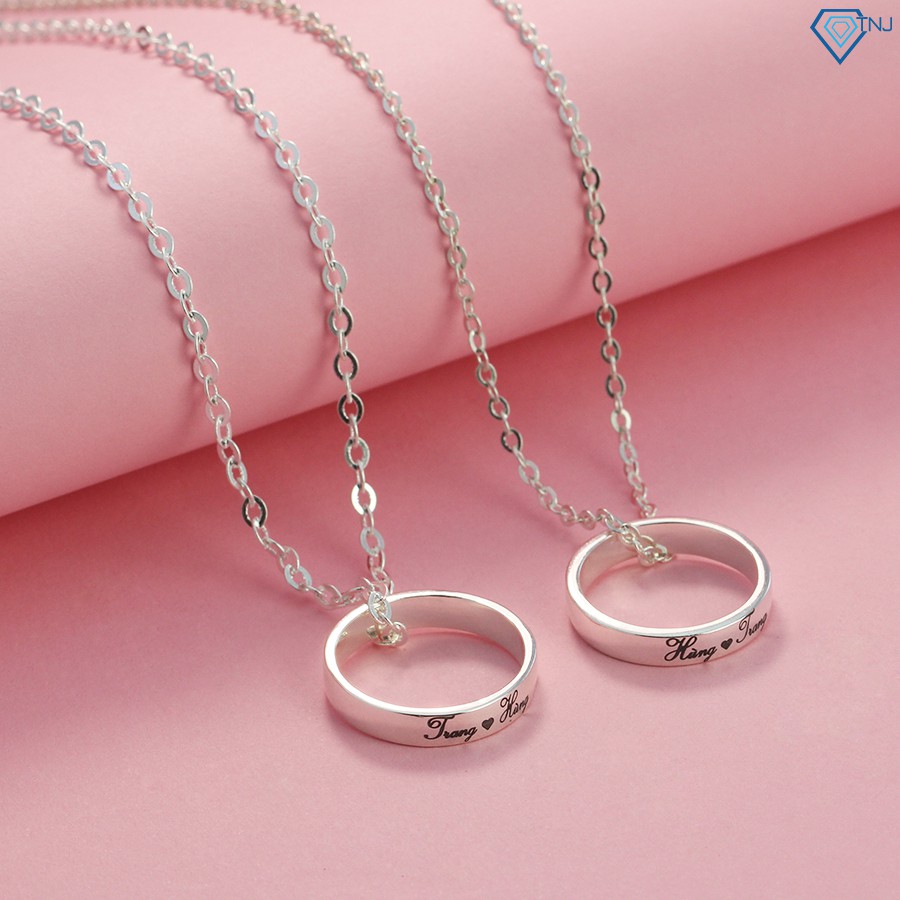 สร้อยคอคู่เงินสลักชื่ออัพออนขอ DCD0019 TNJ Jewelry