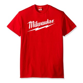 MILWAUKEE TOOL USA เสื้อยืด แฟชั่น เครื่องยนต์ เครื่องมือช่างเสื้อยืด
