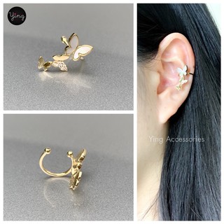 Ear Cuff🌈ผีเสื้องานเพชร CZ สวยเก๋ สำหรับใส่หูข้างซ้าย  เกี่ยวหู หนีบหู ( 1 ชิ้น )