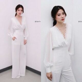 Jumpsuit ชุดจั้มสูทขายาวทรงหรู แต่งทรง