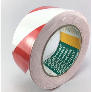 KINGHAWK เทปตีเส้นพื้น PVC FLOOR MASKING TAPE 2นิ้ว 48mm x 33mtr สีแดง/ขาว