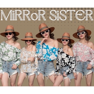 Code : 20323.8 เสื้อไหล่ตกข้างเดียว เสื้อลายดอก งานป้าย Mirrorsister