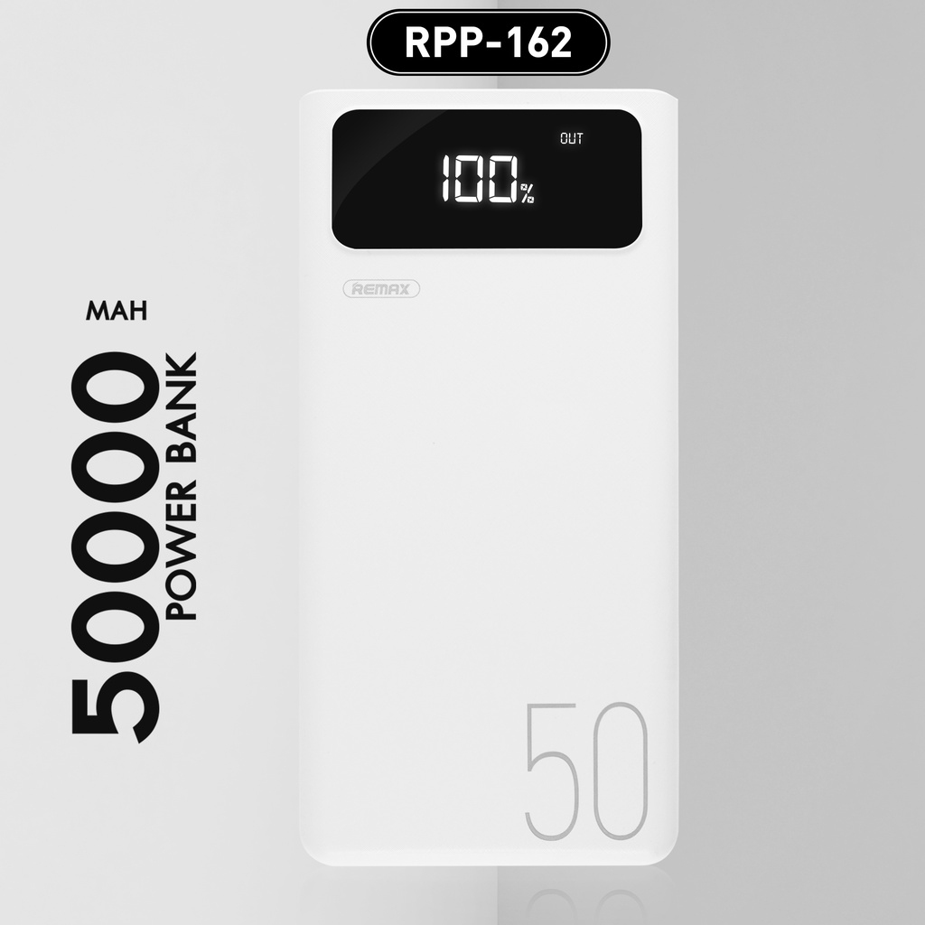 Powerbank Remax RPP-162 50000 mAh ชาร์จเร็ว 4 พอร์ต มีจอ LED ของแท้ 100 ...