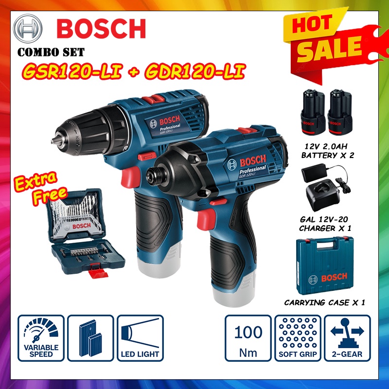 ชุดคอมโบ Bosch GSR120-LI + GDR120-LI (12V CORDLESS DRILL/DRIVER)