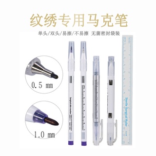 ปากกามาร์กเกอร์สักกึ่งถาวร แบบสองหัว กันน้ํา เช็ดออกง่าย สไต…