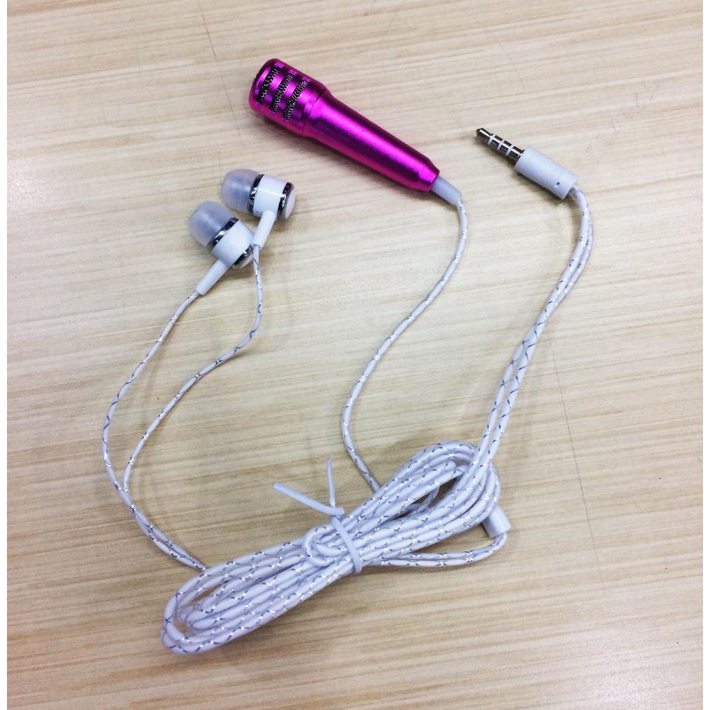 Smule Mini Mic + ชุดหูฟัง / ไมโครโฟนขนาดเล็ก + ชุดหูฟังสําหรับ Smule / ไมโครโฟนคาราโอเกะ / หูฟัง 2 i