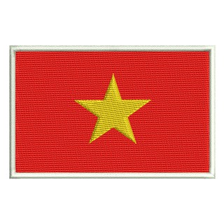 อาร์มปักลาย ตัวรีด ธงชาติเวียดนาม (Embroidered  Vietnam Flag) ใช้เย็บหรือรีดติดลงบนเสื้อผ้า กระเป๋า หมวก เสื้อแจ็กเก็ต