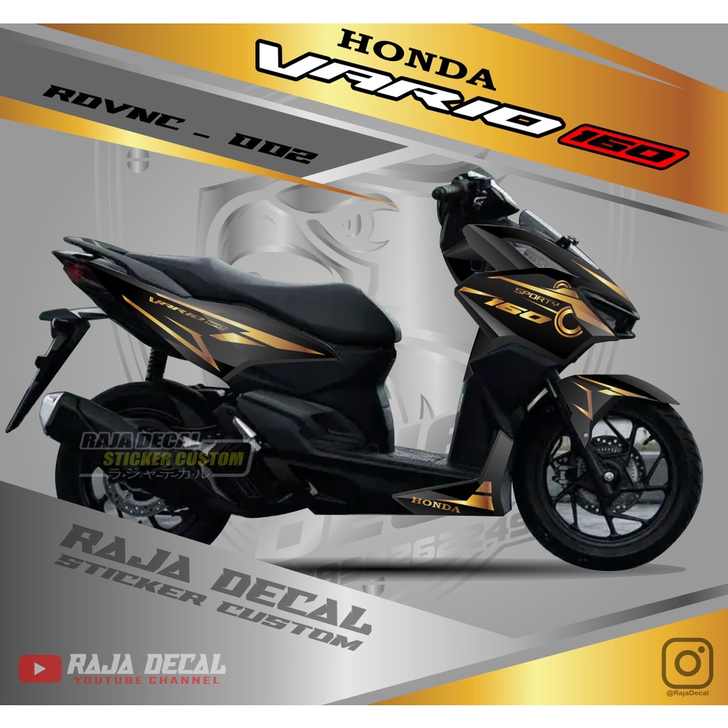 สติ๊กเกอร์ตัด Vario 160 All New - สติ๊กเกอร์อุปกรณ์มอเตอร์ไซค์ Honda Vario ใหม่ Schotlite ตัดสติกเกอร์ Striping Lis Variation Vario 160 ทอง