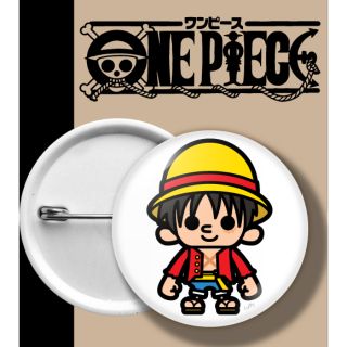 ONEPIECE BADGE เข็มกลัด วันพีช ลูฟี่ LUFFY พื้นขาว WHITE