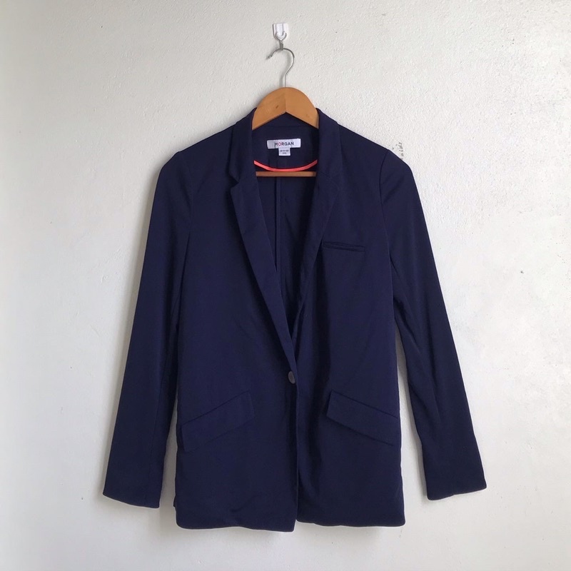 เสื้อสูทเบลเซอร์ผู้หญิง (blazer) สีกรมท่า แบรนด์ MORGAN แท้💯 Size S