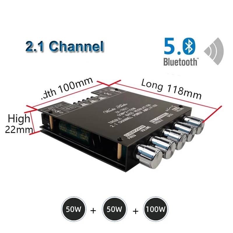 แอมป์จิ๋ว เครื่องขยายเสียง ZK-TB21 กำลังขับ 2*50W + ซัพ 100W รองรับ Bluetooth 5.0 ซิฟTPA3116D2 ระบบ2.1 Channel 2.1ch ราคา ถูกที่สุด ดีลบีเคเค รูปภาพหลัก