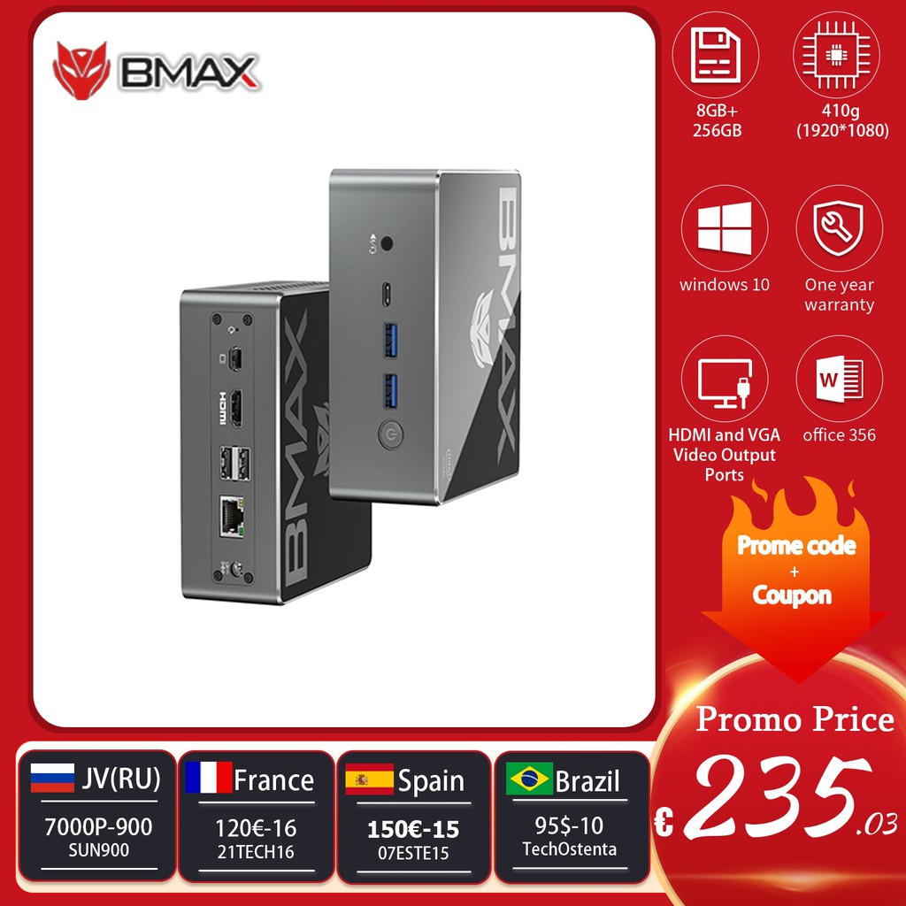 BMAX B5 Mini PC Intel Core i5-5250U 8GB RAM 256GB SSD Dual Core Mini ...