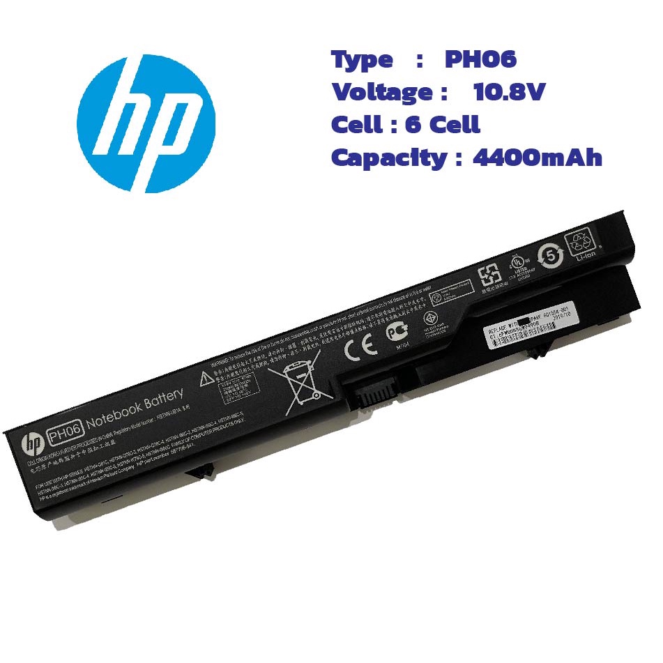 HP Battery Notebook แบตเตอรี่ โน๊ตบุ๊ก HP 420 425 4320t 620 625 ProBook 4320s 4321S PH06 ของแท้ 100%