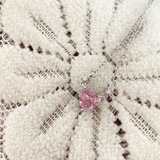 แหวนเงินสเตอร์ลิงสีชมพูความรักการออกแบบหัวใจหวาน -แหวนเพชรชนิด