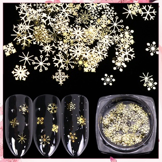 &lt;WholeSale&gt; 90Pcs/Box Christmas Golden Snowflake Nail Art Sequins Ultra-thin Manicure Decor