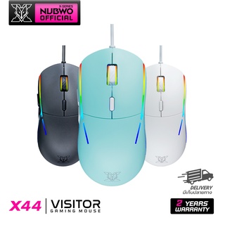 Nubwo เมาส์เกมมิ่ง รุ่น Visitor X44 มี 6 ปุ่ม ปรับ DPI ได้มากสุดถึง 12800 มี 3 สีให้เลือก