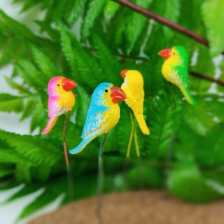 นกแก้ว ฟลามิงโก้ กระยาง แมงปอ จัดสวนถาด แต่งกระถาง ตัวปัก 20ชิ้น Birds Parrot Miniature Dollhouse Decor Garden Terrarium