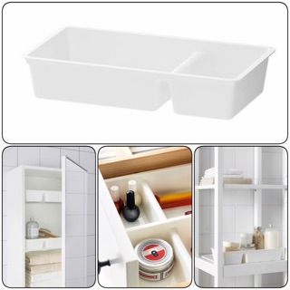 ถาดเก็บของในลิ้นชัก Drawer insert, white, 33x17 cm ที่แบ่งช่องเก็บของในตู้ หรือวางไว้ตามชั้นได้ อุปกรณ์จัดระเบียบจากIKEA