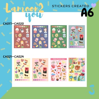 สติกเกอร์ไดคัท Sticker Die-Cut A6 ลายน่ารัก แผ่นละ35฿ 3แผ่น100฿