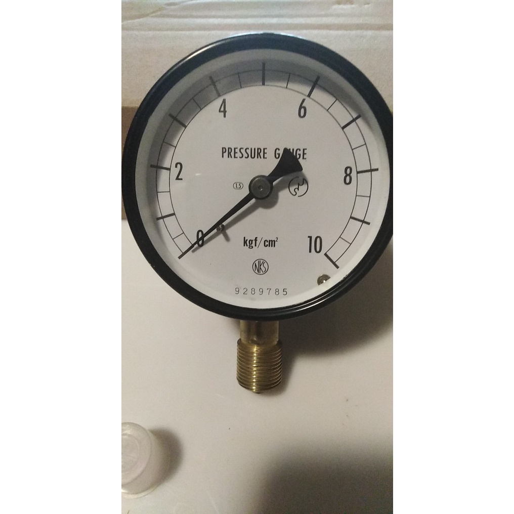 NKS เกจวัดแรงดัน 10KgF/CM2 หน้าปัด 60 มม.เกลียว 3/8 : AU3/8X75X10K : NAGANO KEIKI