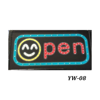 PP ป้ายไฟ LED OPEN รุ่น YW-08 LED SIGN ข้อความ อักษร ตกแต่งหน้าร้าน