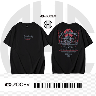 T-shirt เสื้อยืด พิมพ์ลายอนิเมะ BLACK CLOVER DEMON DWELLER SWORD สําหรับผู้ชาย S-5XL