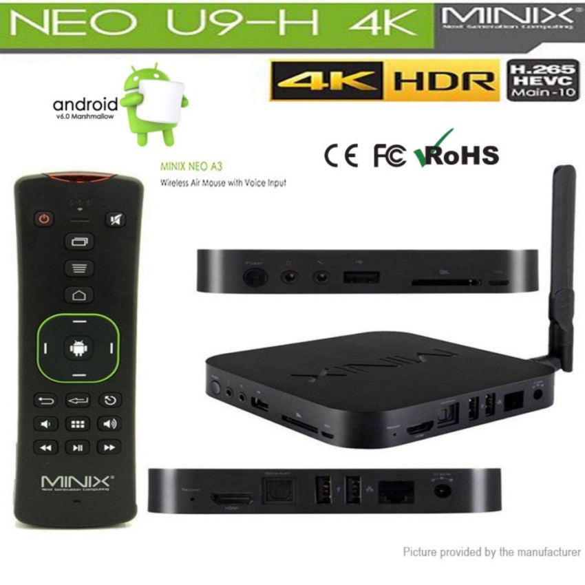 Android Box Pro Newest MINIX NEO U9-H 4K*2K HDR Android 6.0 AmlogicS912-H 2x2 MIMO 802.11ac WIFI Bluetooth #134