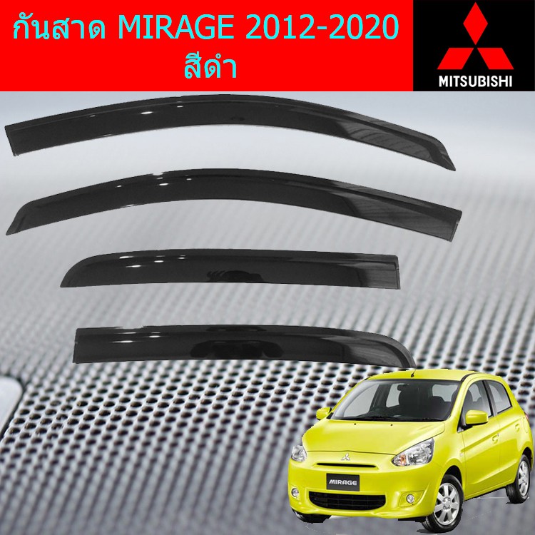 กันสาด/คิ้วกันสาด มิซซูบิชิ มิราจ MITSUBISHI MIRAGE 2012-2020 สีดำ